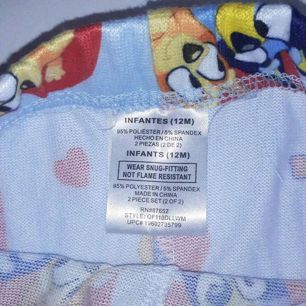 Character Bluey Toddler Unisex Valentine's Day Pajama Set, 2-Piece, Sizes 12M-5T - Picture 4 of 15